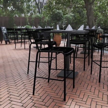 Flash Furniture Black All-Weather Steel Bar Stool XU-CH-10318-B-BK-GG